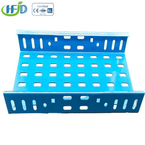 Blue Perforated Cable Tray - Epoxy Coated Steel - PowerCableTray - الصورة 2