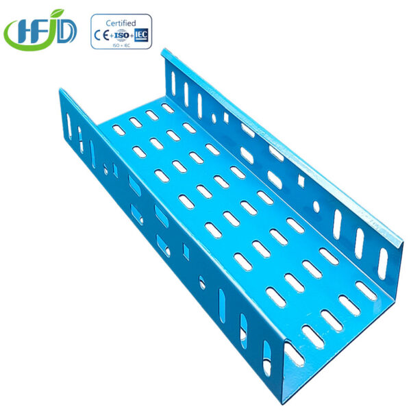Blue Perforated Cable Tray - Epoxy Coated Steel - PowerCableTray - الصورة 4