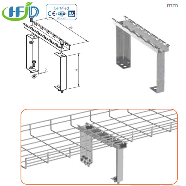 Wire Mesh Cable Tray Floor Support Bracket